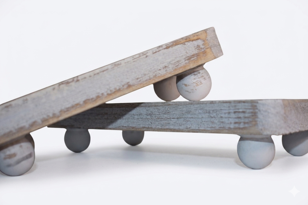 Conjunto bandejas/soporte de madera