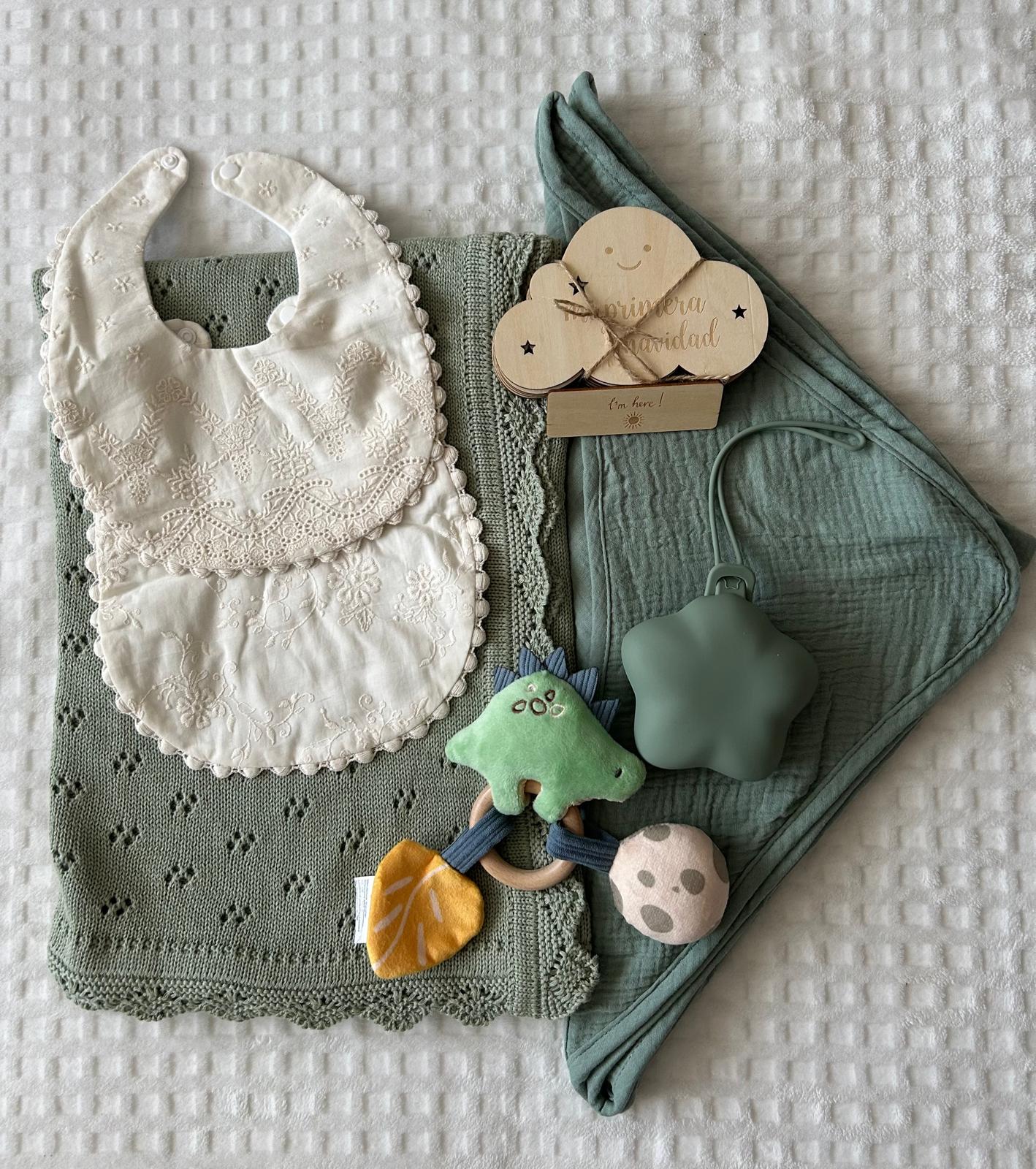 Cesta bebé Dino verde