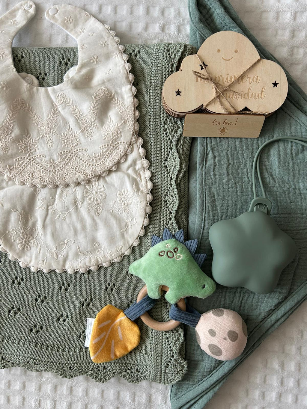 Cesta bebé Dino verde