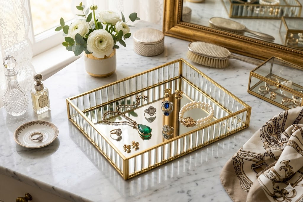 Bandeja de cristal para joyas